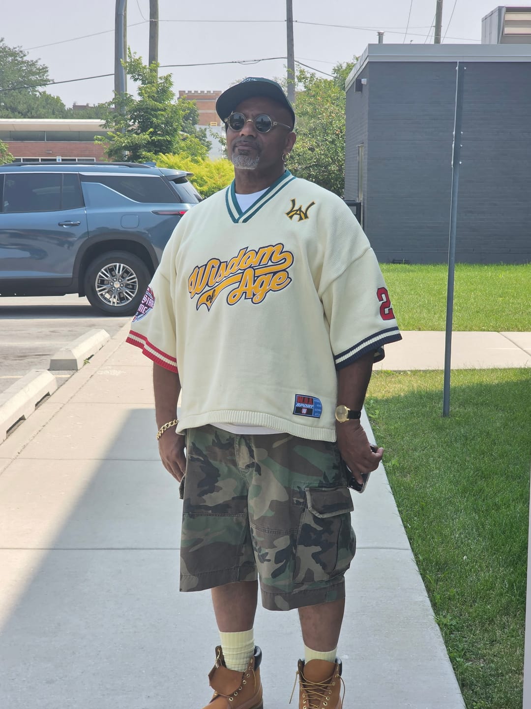 Customer photo review of Knit Baseball Batting Jersey- Cream Multi