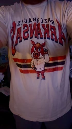 Customer photo review of Retro Football College Mascot T-Shirt/Sweatshirt/Hoodie
