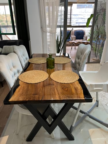 Customer photo review of Masif Kestane Ağacı Masa - Epoksi Yemek Masası, Ahşap Ayaklı