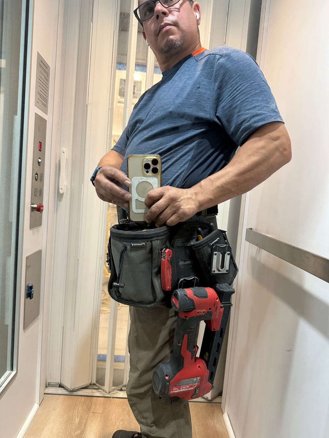 Customer photo review of Jolly Roger | Clip-On Hammer & Tool Holster