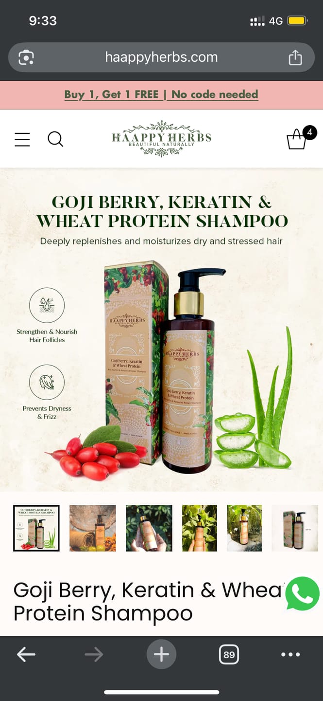 Customer photo review of Goji Berry, Keratin & Wheat Protein Shampoo