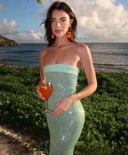 Customer photo review of Elizabeth | Malachite Green Statement Dress