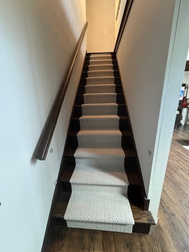 Customer photo review of Anderson Tuftex Foggy Herringbone Carpet Runner🔥