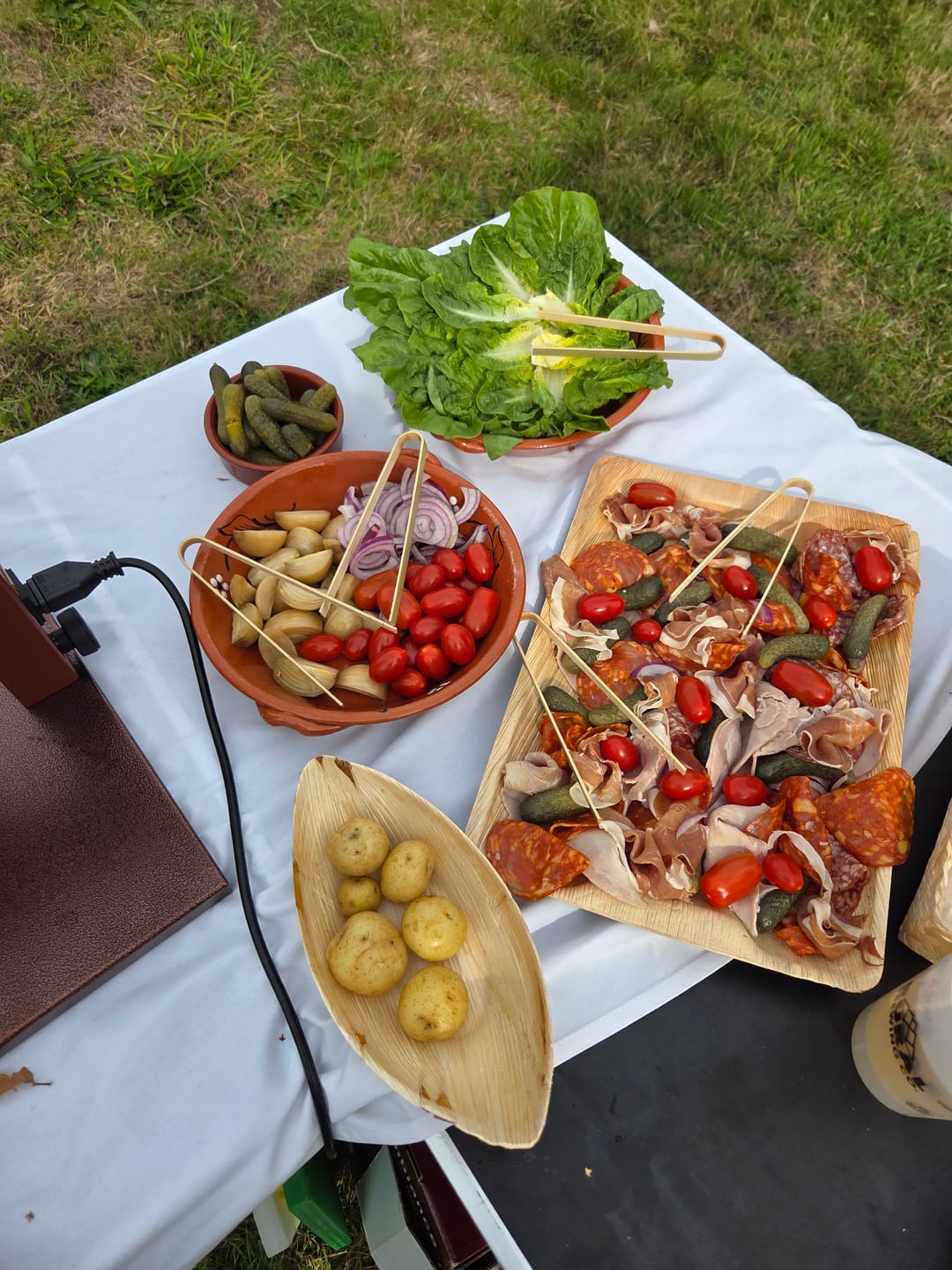 Customer photo review of Large Rectangle Disposable Wooden Platter 14" x 10"