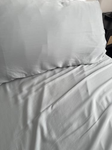 Customer photo review of TENCEL Eucalyptus Cooling Bed Sheet Set
