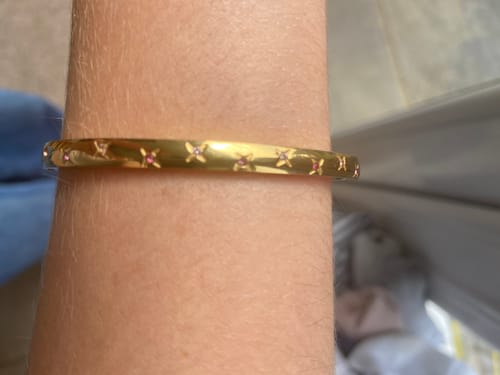 Customer photo review of Amelia Pink Gold Star Bangle