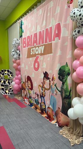Customer photo review of Custom Fabric Backdrop for Birthday&Baby Shower&Wedding& Any Event Decorations