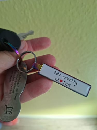 Customer photo review of Kennzeichen Schlüsselanhänger Mini Nummernschild Metall