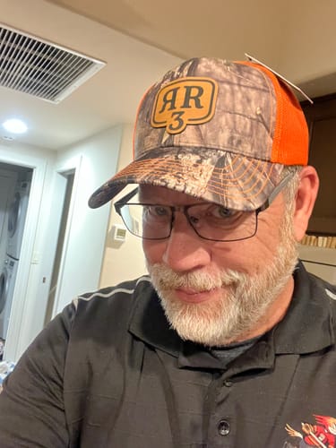 Customer photo review of [12 Pack] Mossy Oak Camouflage Leather Patch Trucker Hats