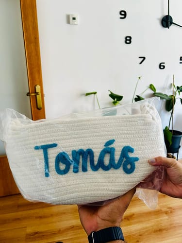 Customer photo review of Baby Knits™ Personalized Knitted Basket