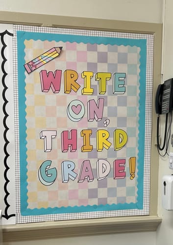Customer photo review of Printable Write On Third Grade Classroom Headline | Emotional Rollercoaster