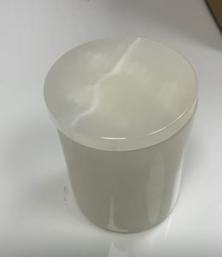 Customer photo review of "Hope" White Onyx Marble Mayze Jar