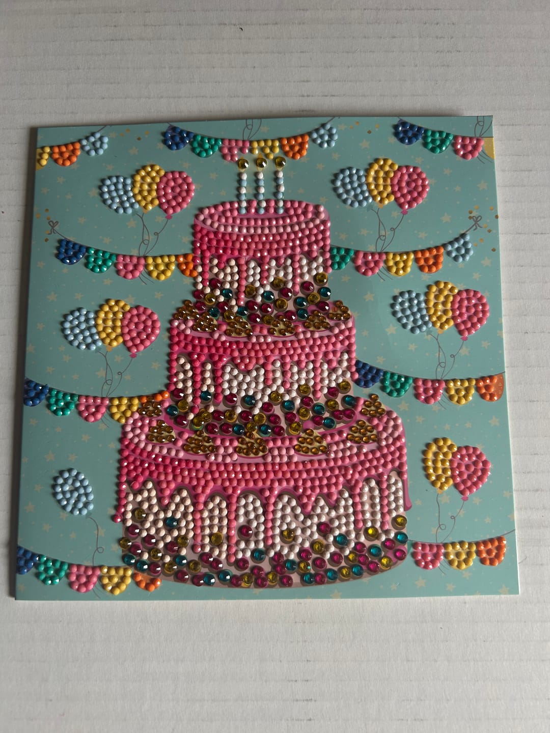Customer photo review of "Happy Birthday" Crystal Art Card 18x18cm