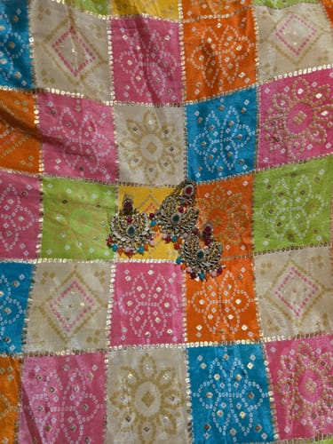 Customer photo review of DIYA MIRROR EARRINGS AND TIKKA