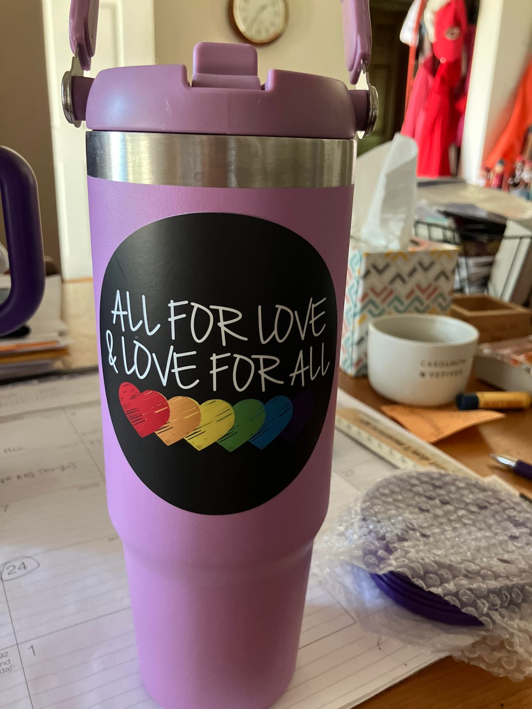 Customer photo review of All For Love Decal