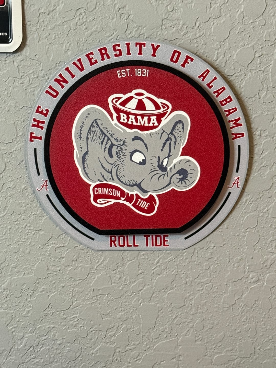 Customer photo review of Alabama Crimson Tide "Double Play" On the Shelf or on the Wall Art