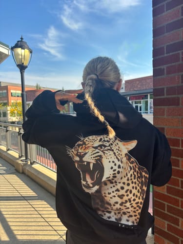 Customer photo review of i don't bite black hoodie