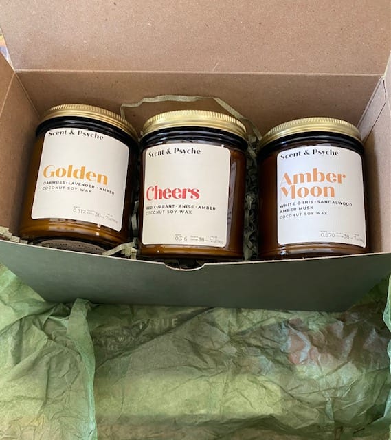 Customer photo review of Golden Scented Candle  - 7oz Amber Jar