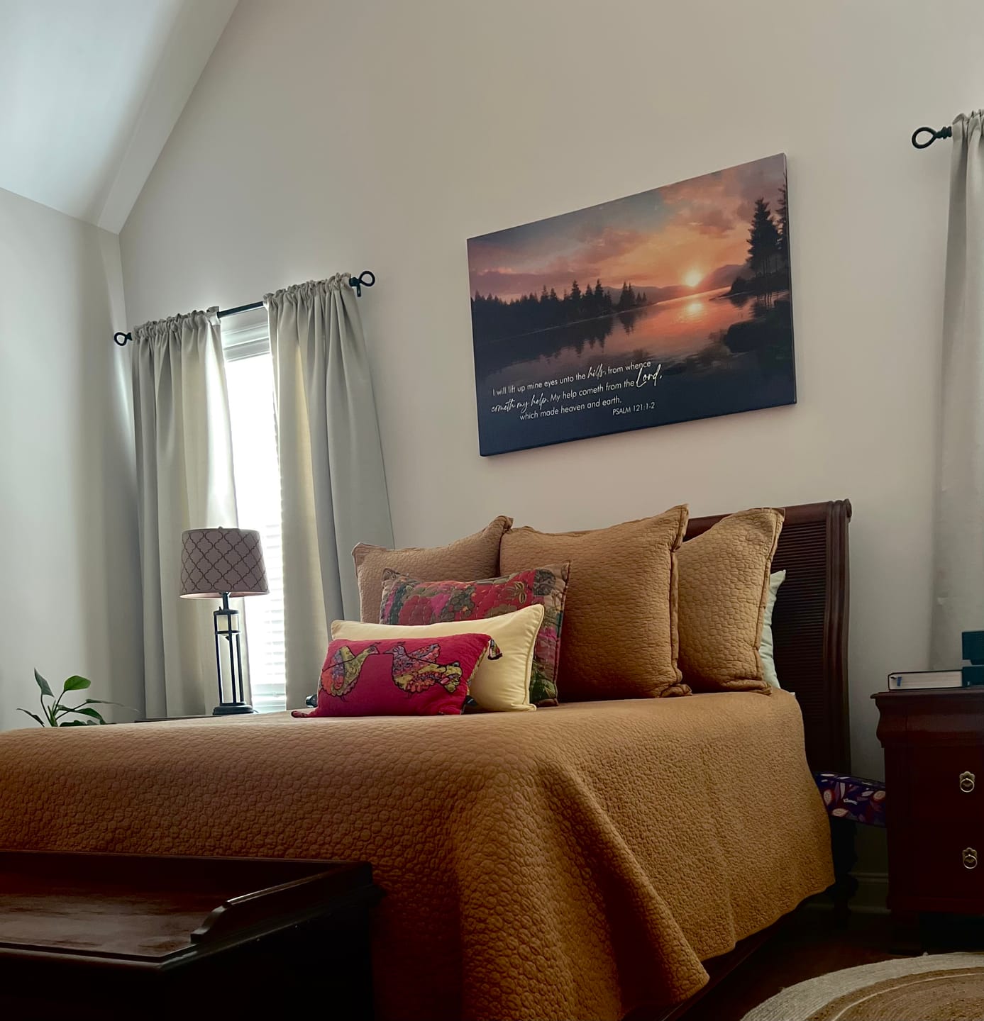 Customer photo review of Psalm 121:1-2 My Help Cometh From The Lord Wall Art Canvas
