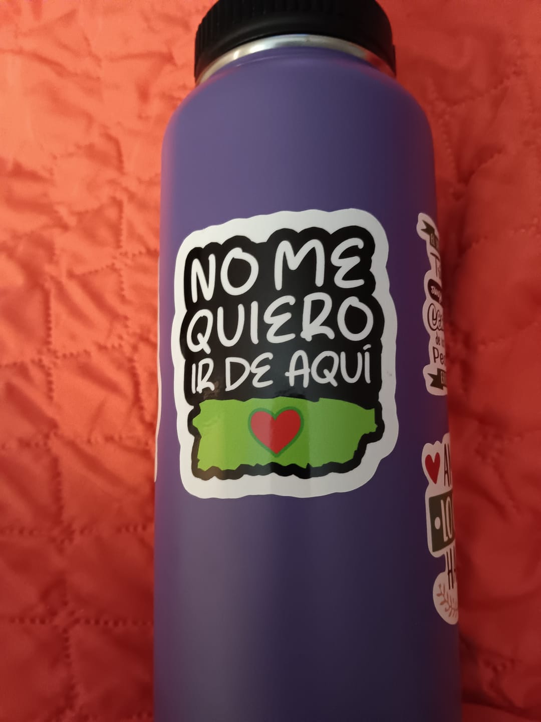 Customer photo review of No me quiero ir de aquí (Sticker Laminado)