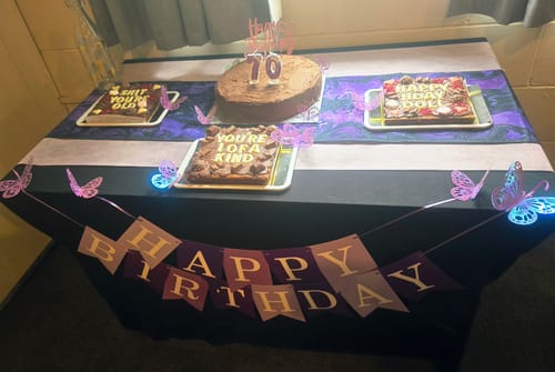 Customer photo review of Custom message chocolate fiend brownie