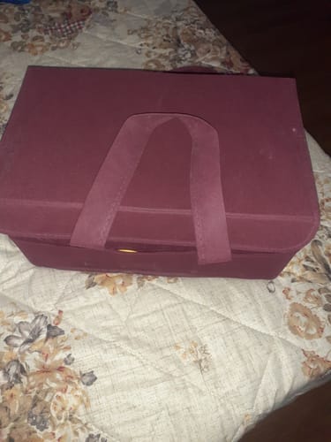 Customer photo review of Qoolish Maroon Diaper Baby Bag with Lid