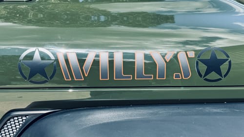 Customer photo review of Willys Hood Lettering - Colored Outline