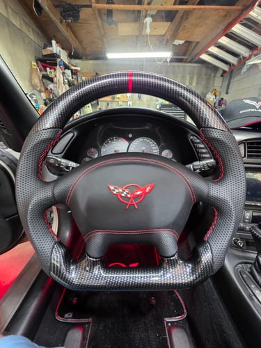 Customer photo review of [Customizable] Custom Airbag Cover Replacement for 1997-2004 Chevrolet Corvette C5 Steering Wheel