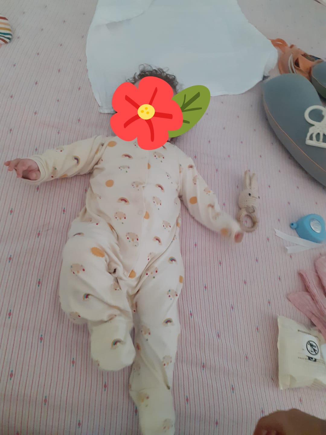 Customer photo review of Sunshine & Rainbows Organic Babygrow