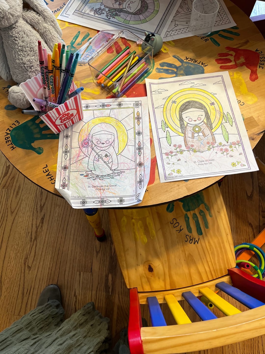 Customer photo review of October Saints Coloring Sheets - Digital Download