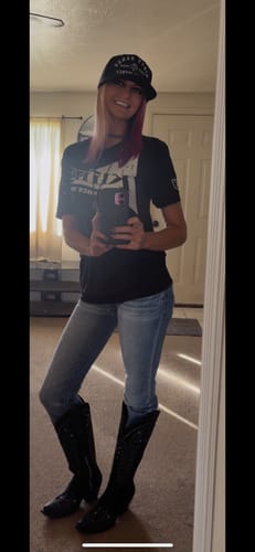 Customer photo review of “Andrea” Black - Snip Toe