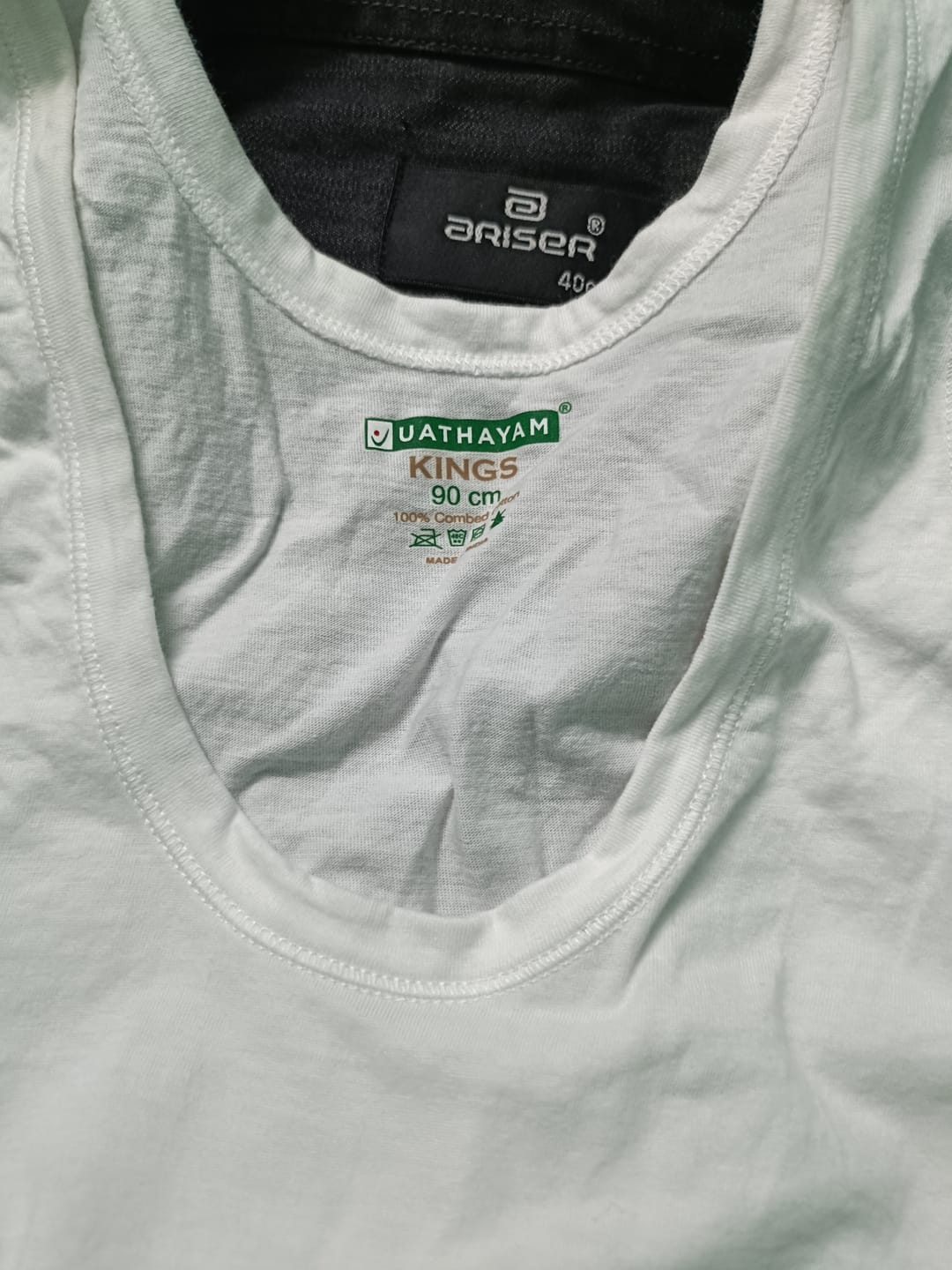 Customer photo review of Kings RN -  100% Cotton White Vest For Mens Combo (Pack of 2) | Uathayam