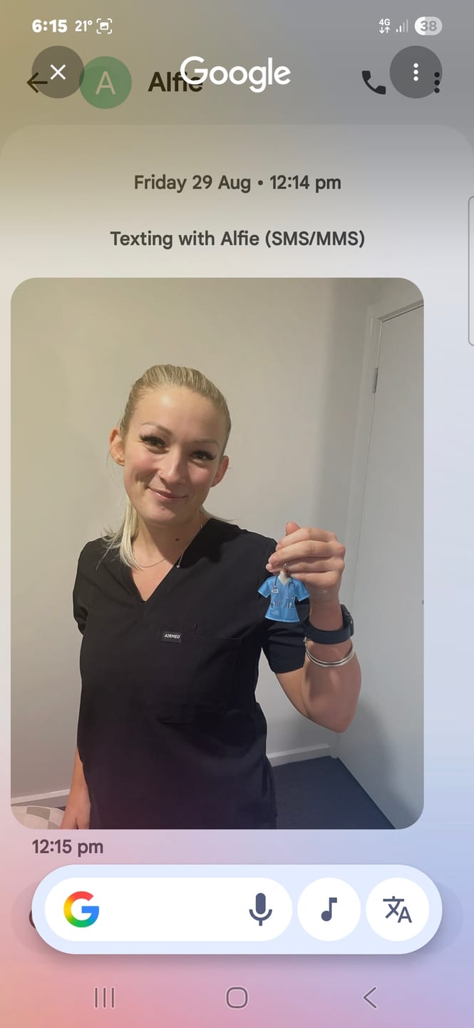 Customer photo review of Nurse Uniform Custom Name Personalized Keychain