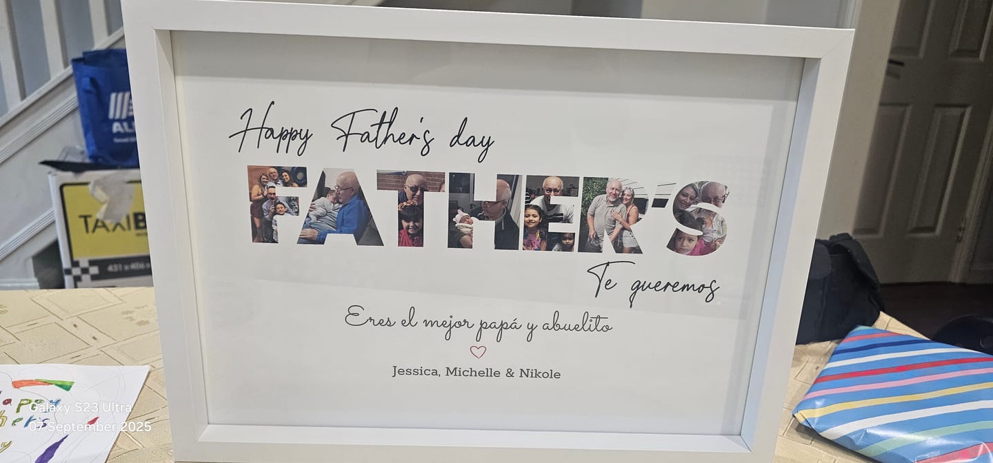 Customer photo review of Happy Father's Day - Personalized Poster