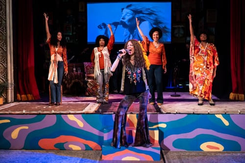 Customer photo review of Tie Dye Ultra Stretch Velvet Extreme Bells - Dusk