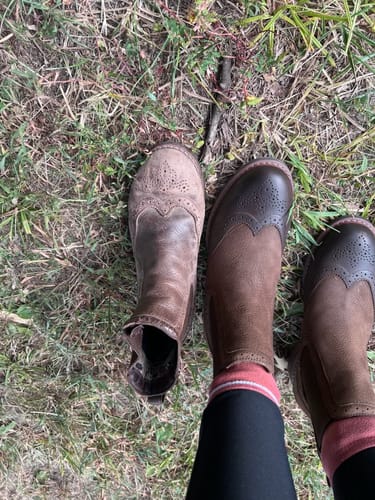 Customer photo review of Ariat Ladies Wexford Brogue Chocolate Brown Waterproof Boot 10040385