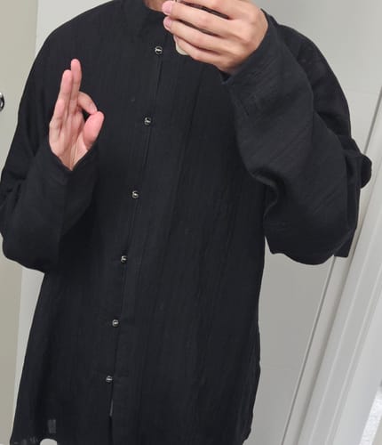 Customer photo review of Old Wine 古酒 Modernized Ming Dynasty Men's Liling Duijin Shan Daily Standing Collar Top