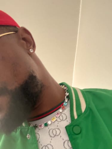 Customer photo review of MOISSANITE CROSS & GEMSTONES BRACELET.