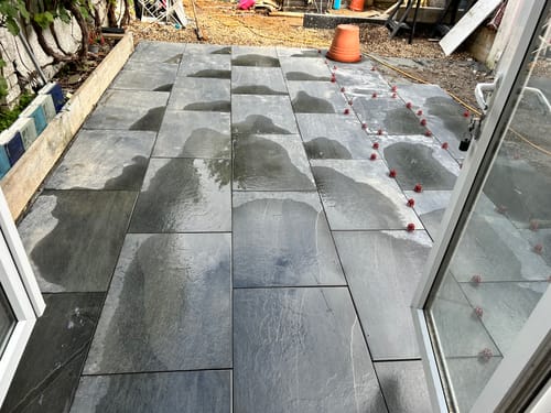 Customer photo review of Slate Noir - Black Porcelain Paving Tiles - 900 x 600 x 20mm