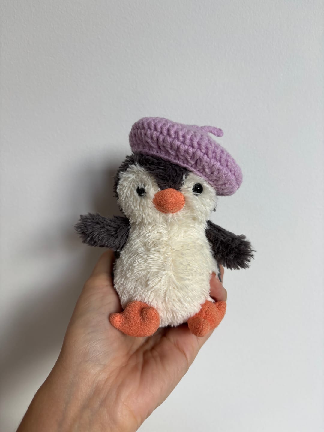 Customer photo review of Crochet Beret for Jellycat Amuseables Peanut