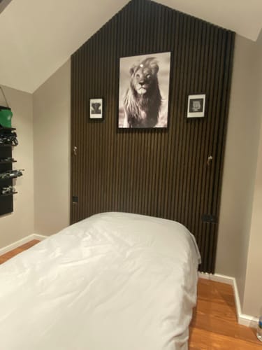 Customer photo review of Panneau acoustique en bois | Chêne Fumé | De première qualité