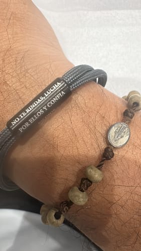 Customer photo review of Custom In Loving Memory Bracelet "I Will Carry You With Me" Personalized Engraved Memorial Bracelet