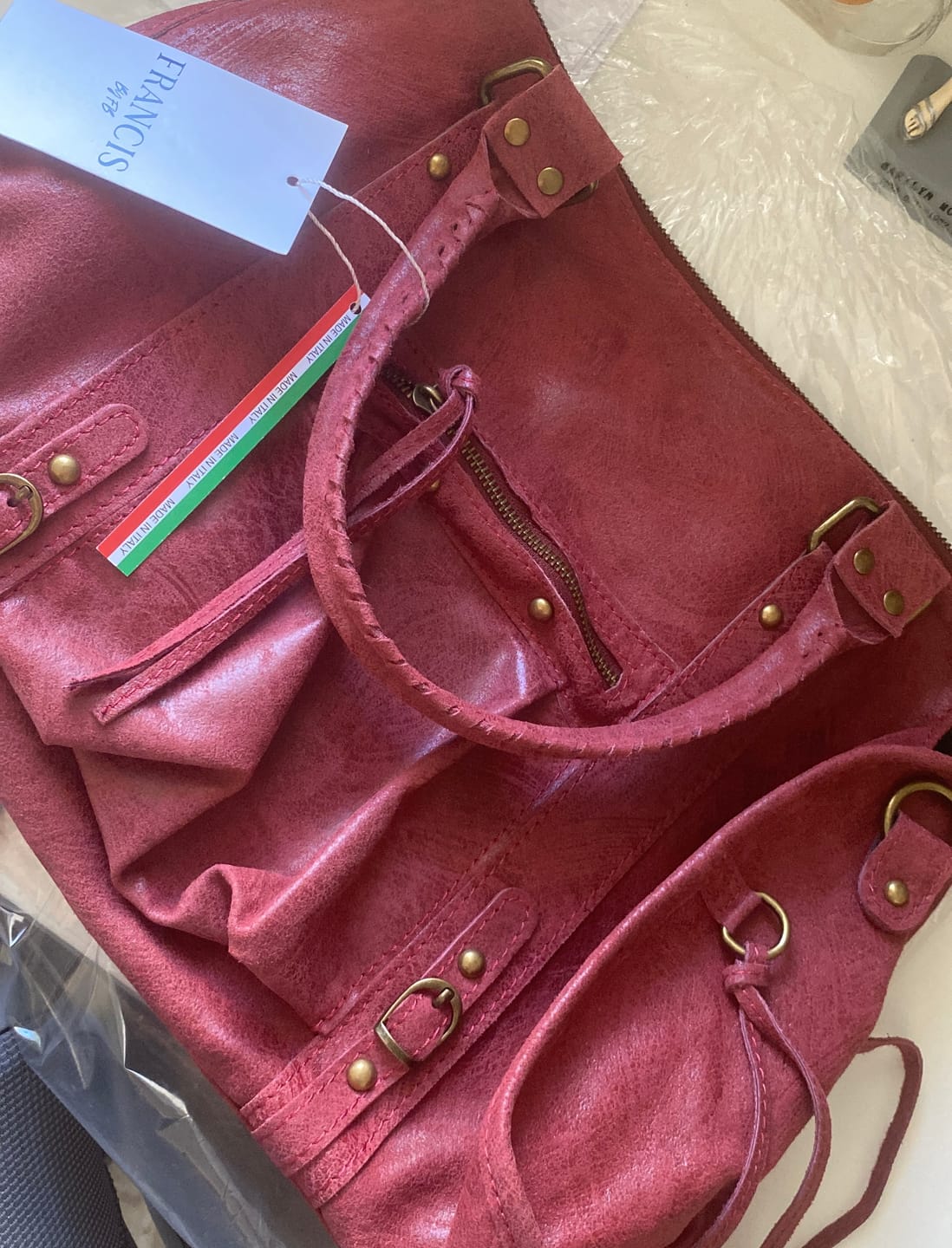 Customer photo review of It girl bag cherry red