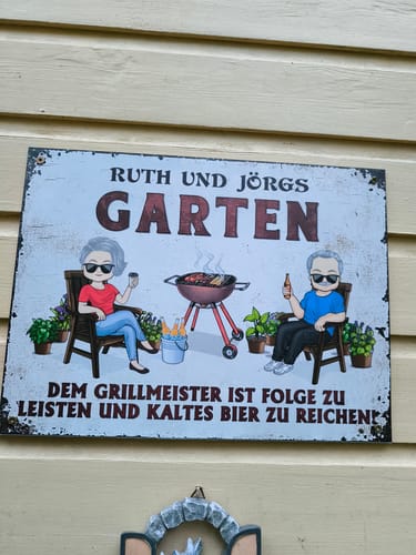 Customer photo review of Mein Grillplatz - Personalisiertes Gartenschild
