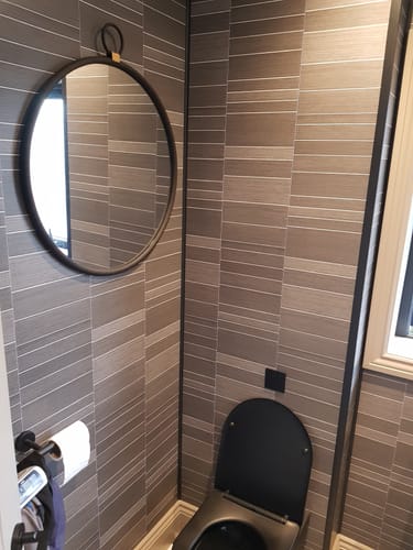 Customer photo review of 4 Pack | 8mm Black Tile Matt Wall Panel 2.6M