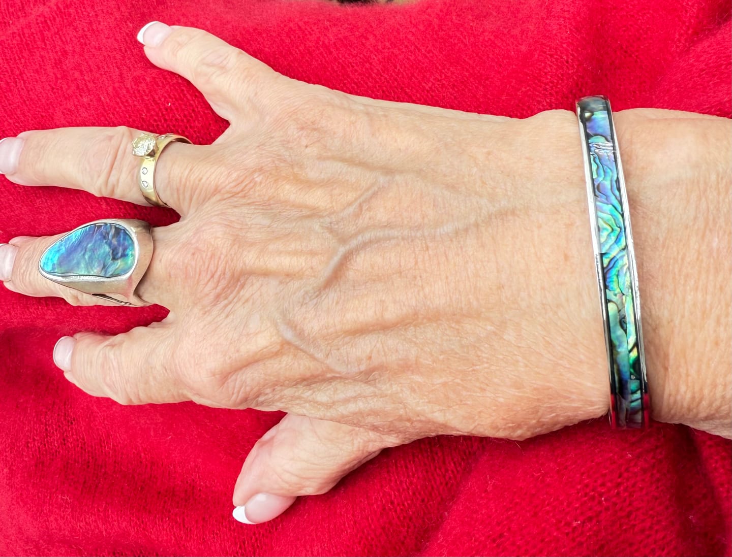 Customer photo review of New Zealand Paua Shell Magnetic Bracelet