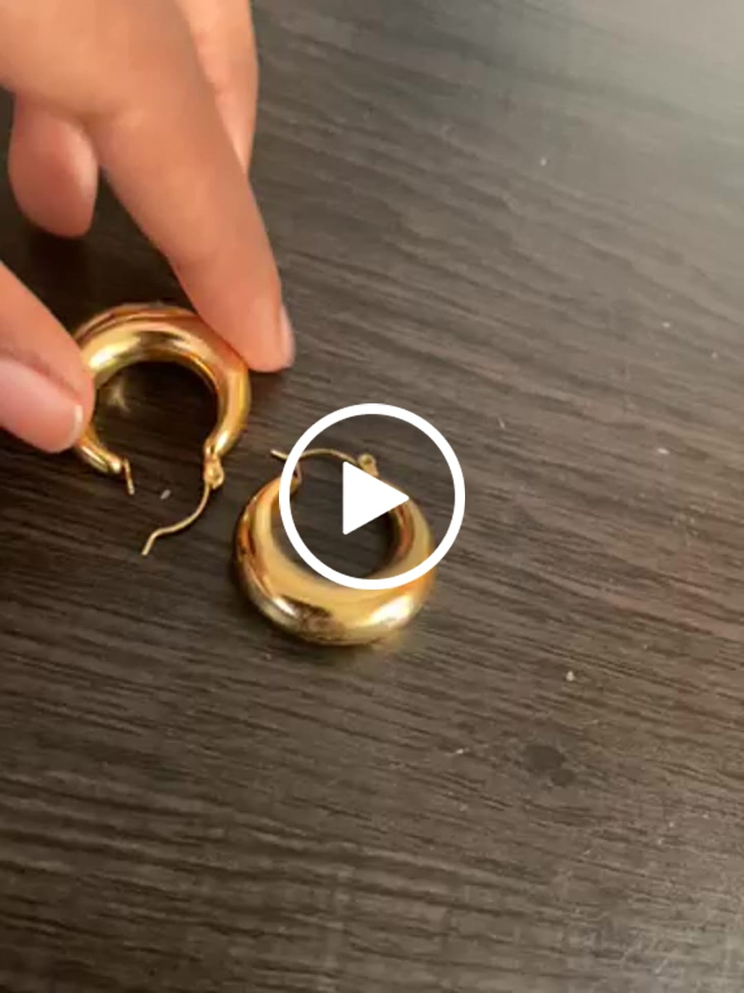 Customer video review of Gold Earrings Set • 18K Gold Filled Thick Hoops • Hollow Hoop Earrings • Large Thick Hoops • Hoop Earrings SET • Gold Bold Hoops For Women