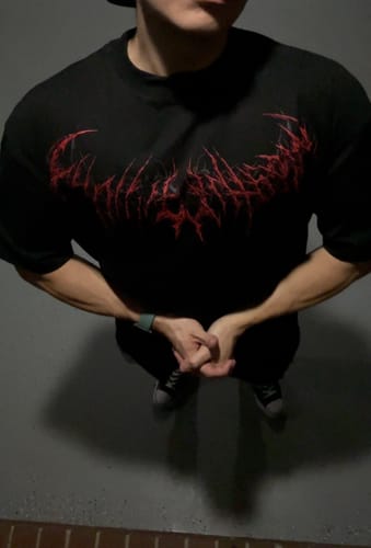 Customer photo review of Dark Cathedral Oversized T-shirt [NIGHTMARE]