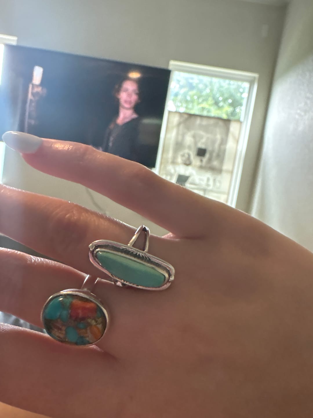 Customer photo review of Celestial Moonstone and Labradorite Silver Ring