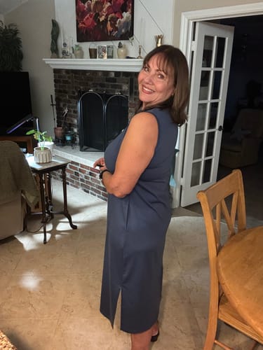 Customer photo review of Cassie Dress - Ink Blue